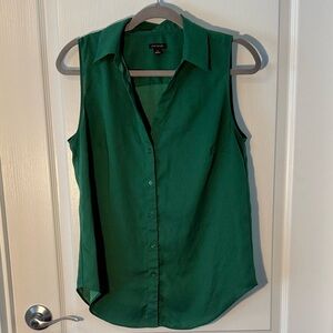 Ann Taylor Emerald Green Sleeveless Blouse Size M